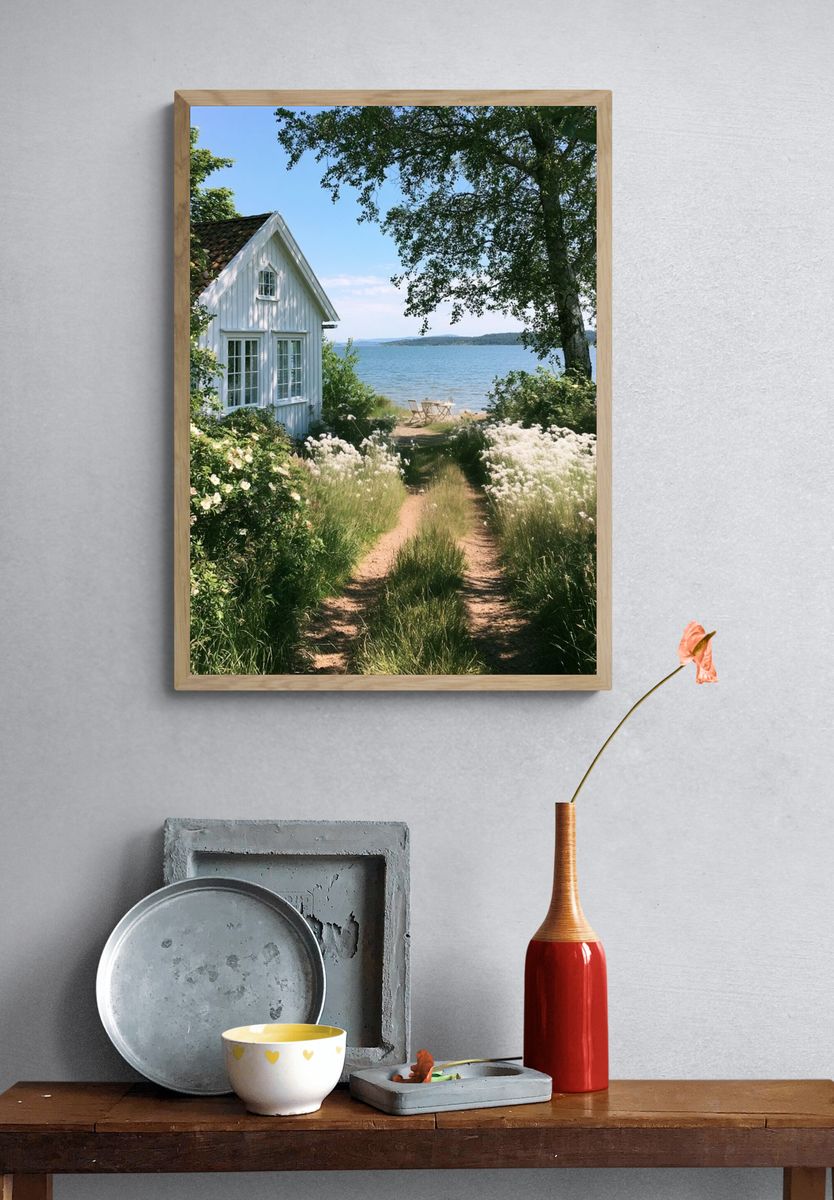 Lakeside Cottage Nature Poster. — room view 3