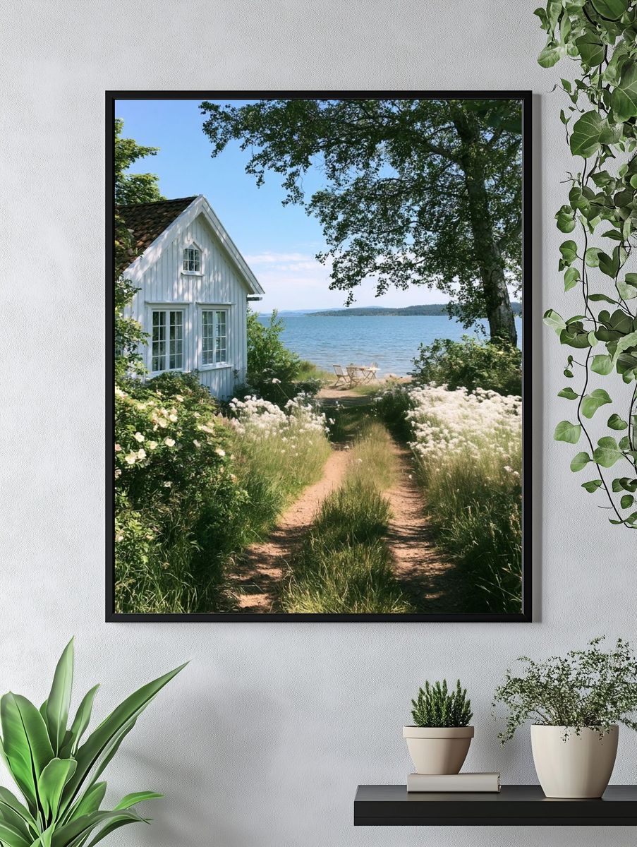 Lakeside Cottage Nature Poster. — room view 4