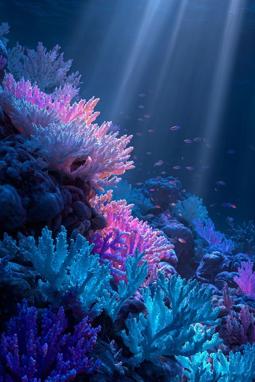 Neon Coral Reef Poster. poster detail