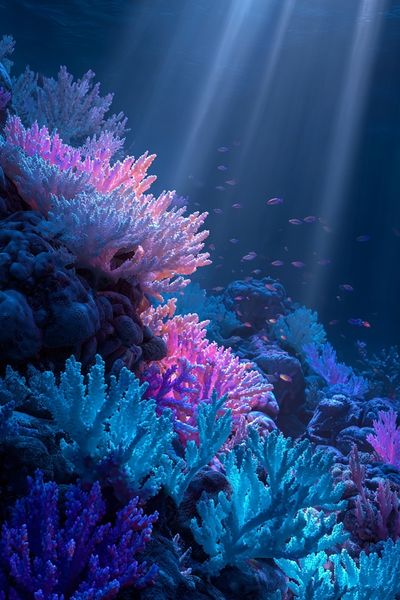 Neon Coral Reef Poster
