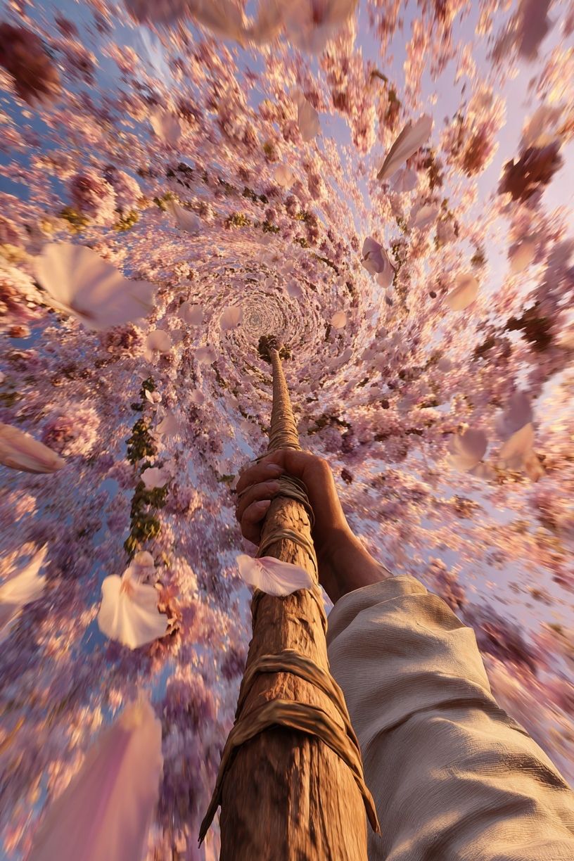 Cherry Blossom Spiral Poster. poster detail