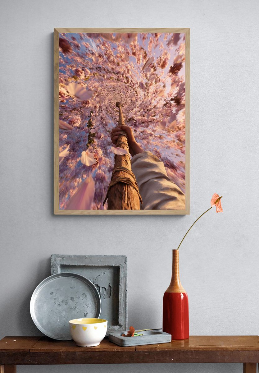 Cherry Blossom Spiral Poster. — room view 3