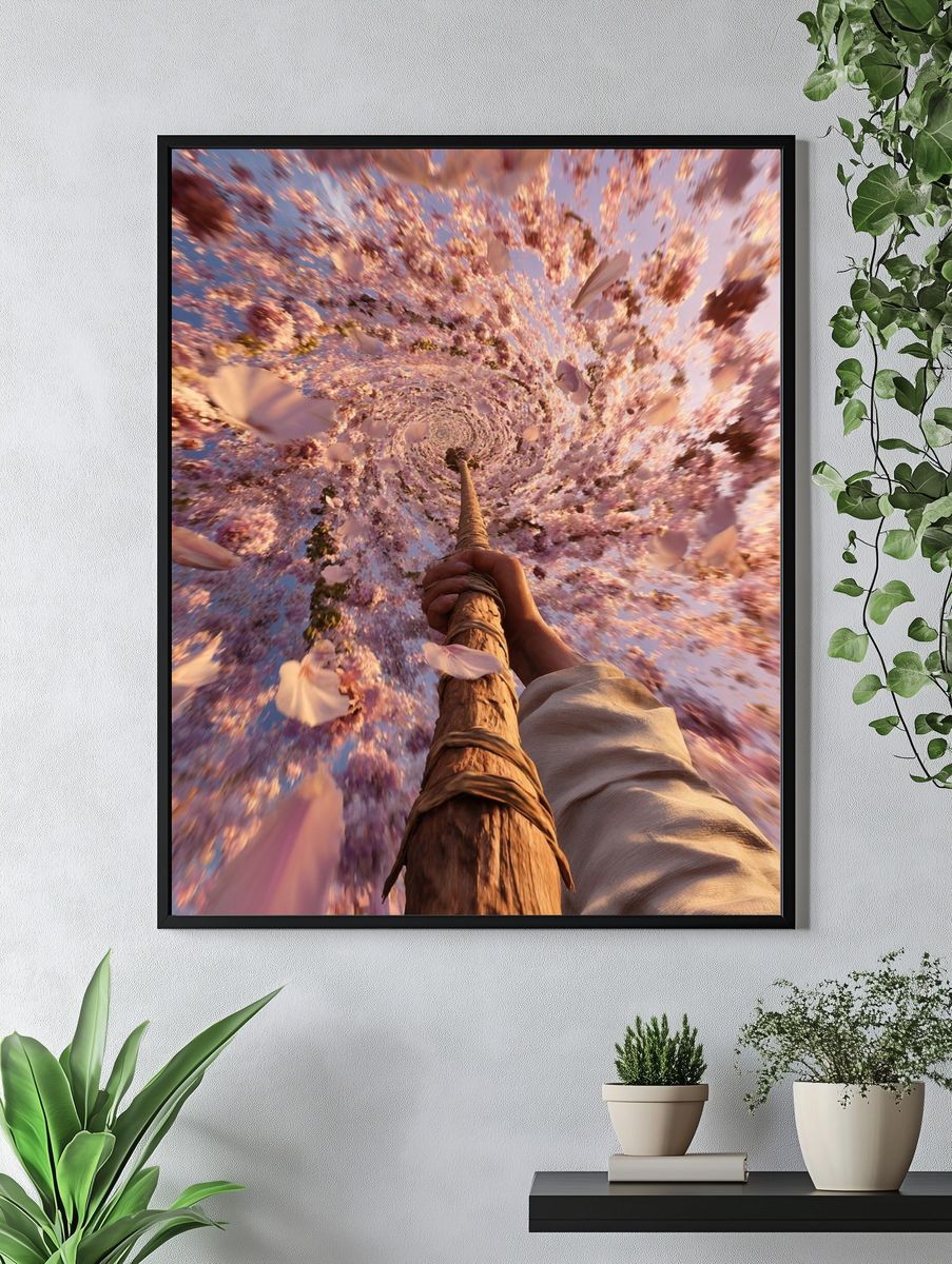Cherry Blossom Spiral Poster. — room view 4