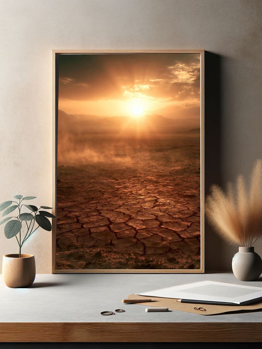 Desert Sunrise Landscape Print. — room view 2