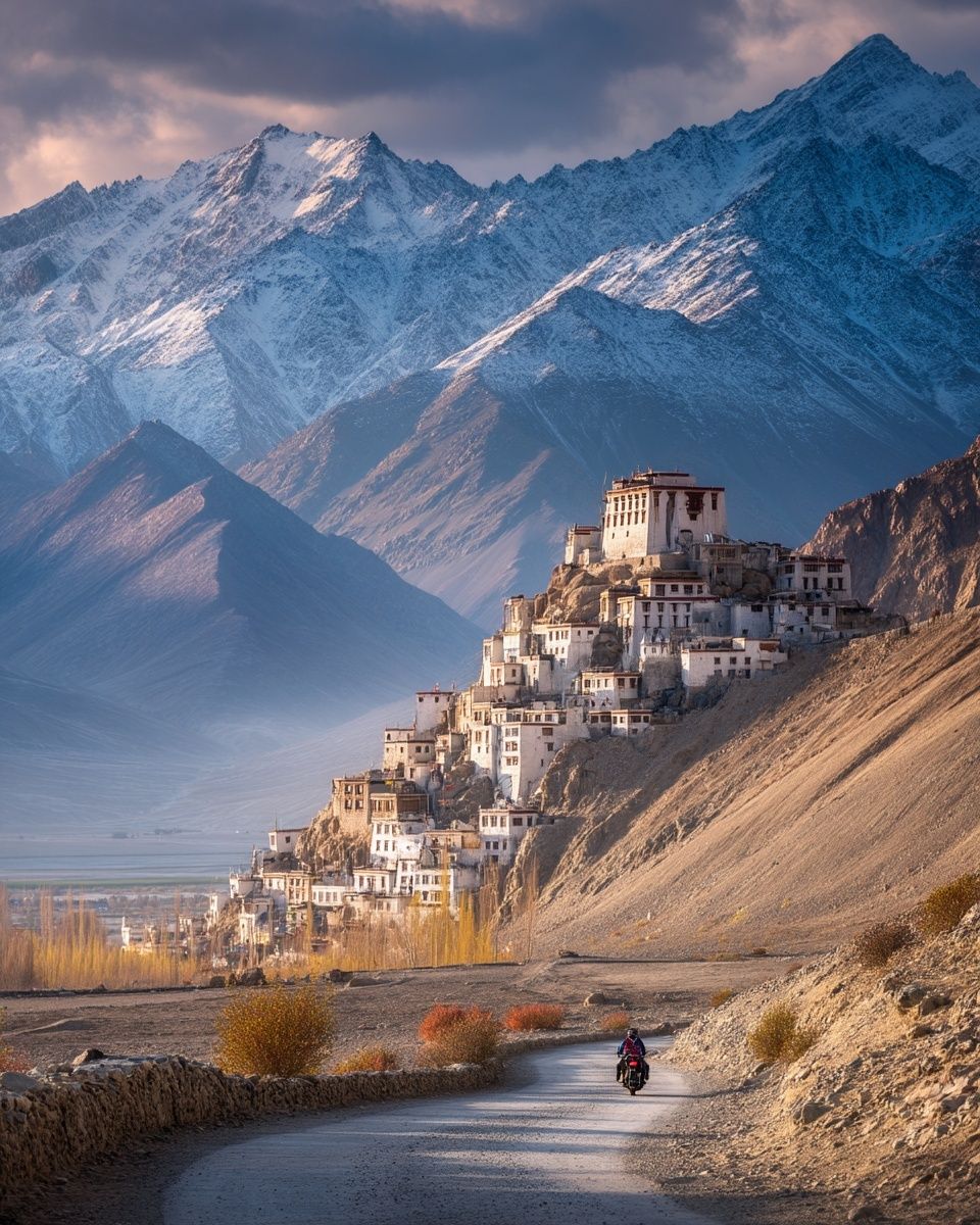 Himalayan Monastery Landscape Print. poster detail