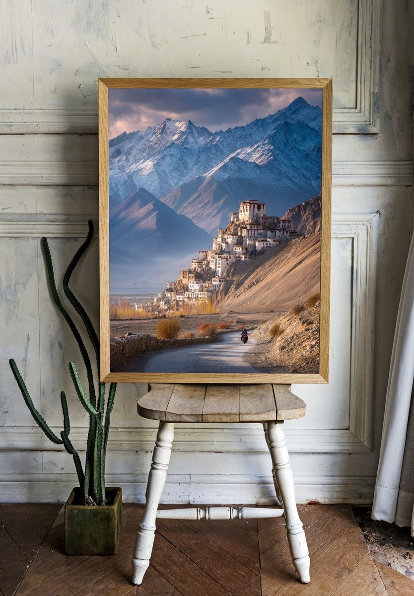 Himalayan Monastery Landscape Print. — room view 1
