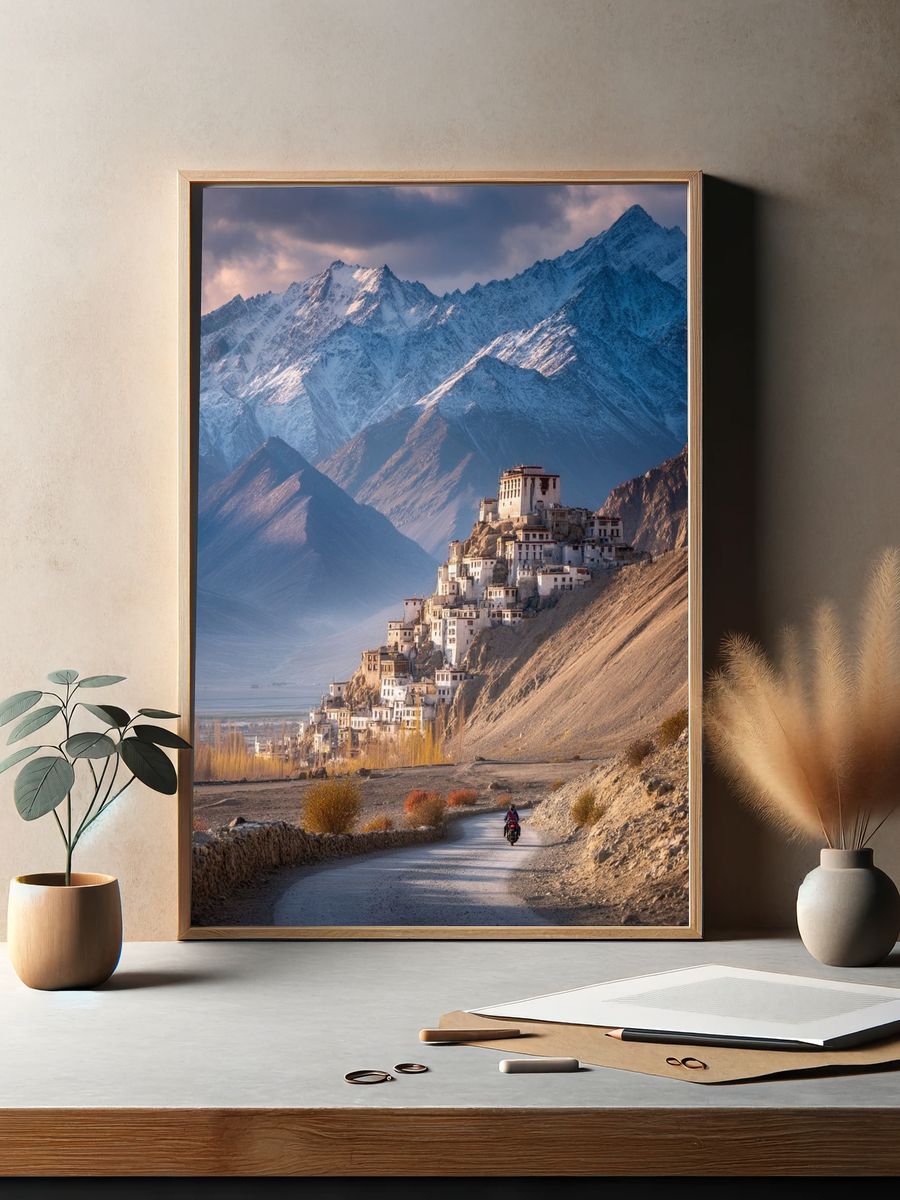 Himalayan Monastery Landscape Print. — room view 2