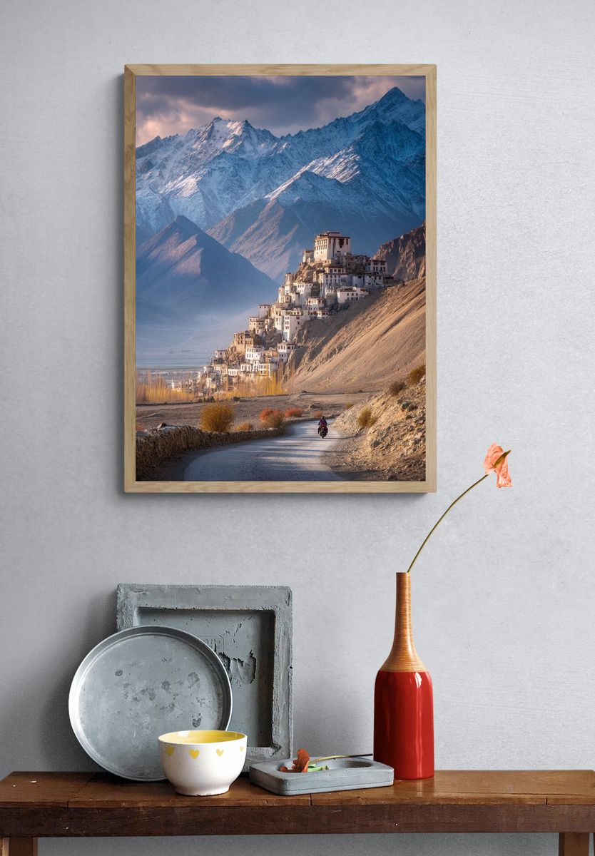 Himalayan Monastery Landscape Print. — room view 3