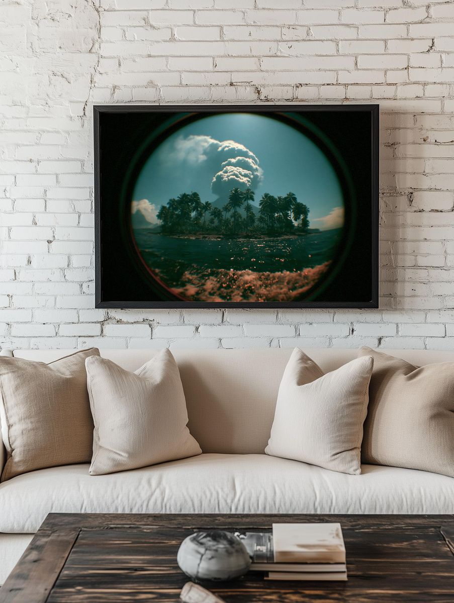 Volcanic Island Cloudscape Poster. — room view 1