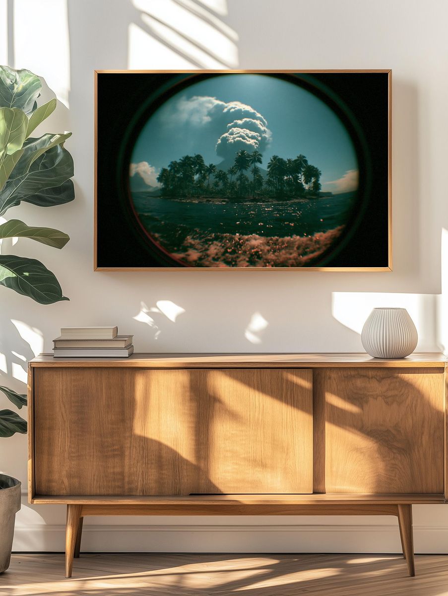 Volcanic Island Cloudscape Poster. — room view 3