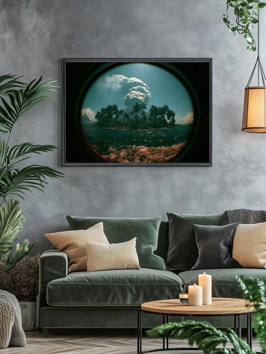 Volcanic Island Cloudscape Poster. — room view 4