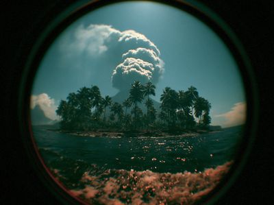 Volcanic Island Cloudscape Poster.