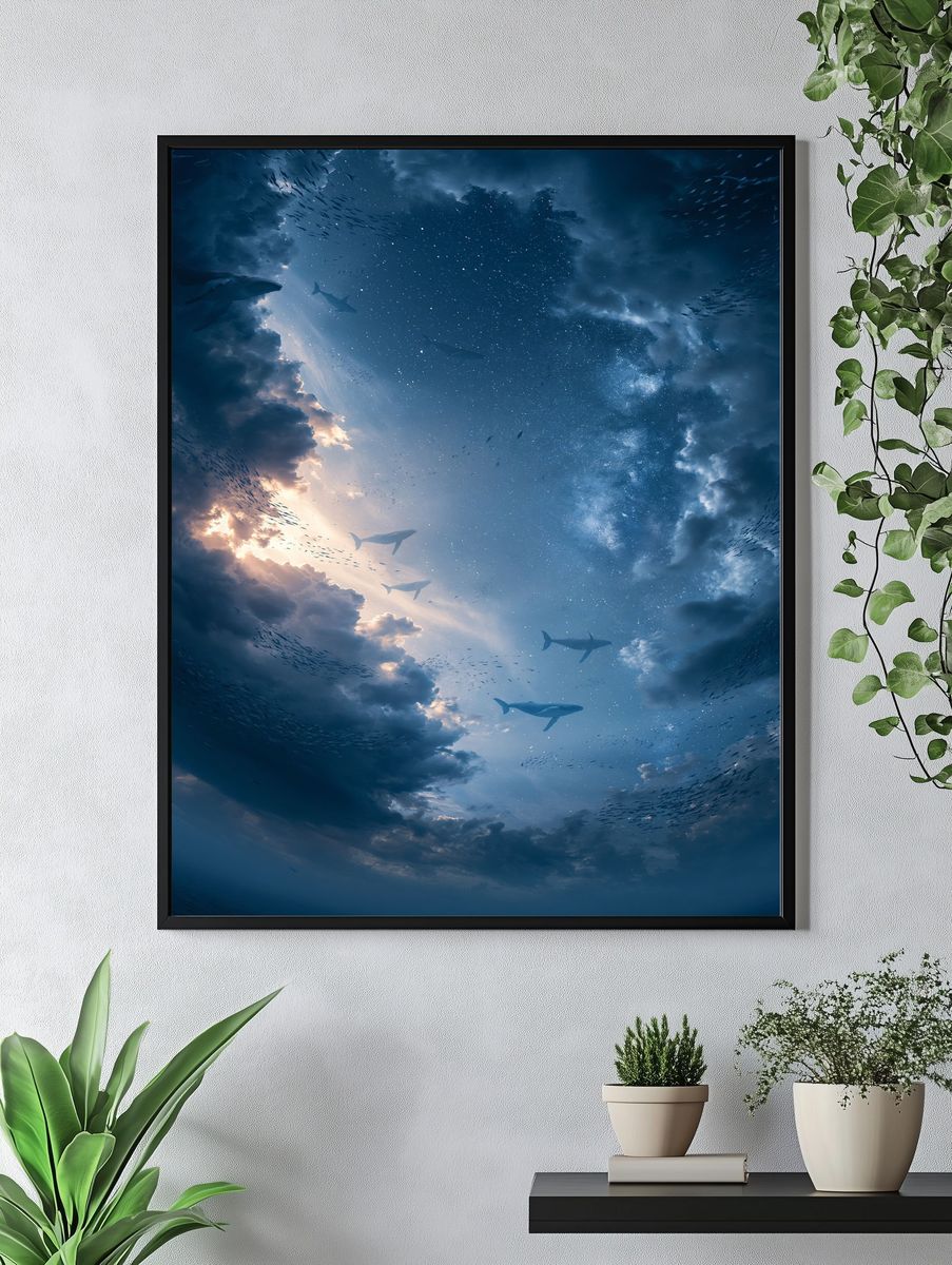 Whale Sky Dreamscape Print. — room view 4