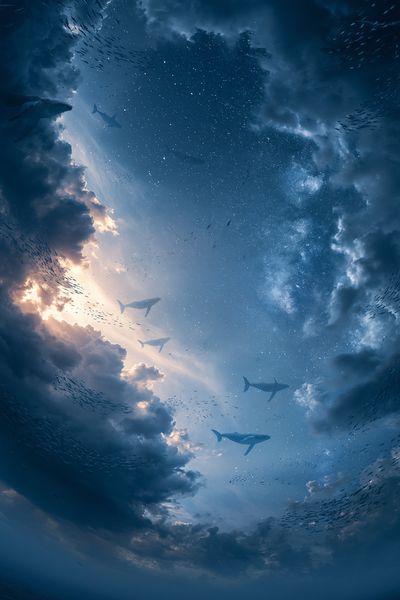 Whale Sky Dreamscape Print.