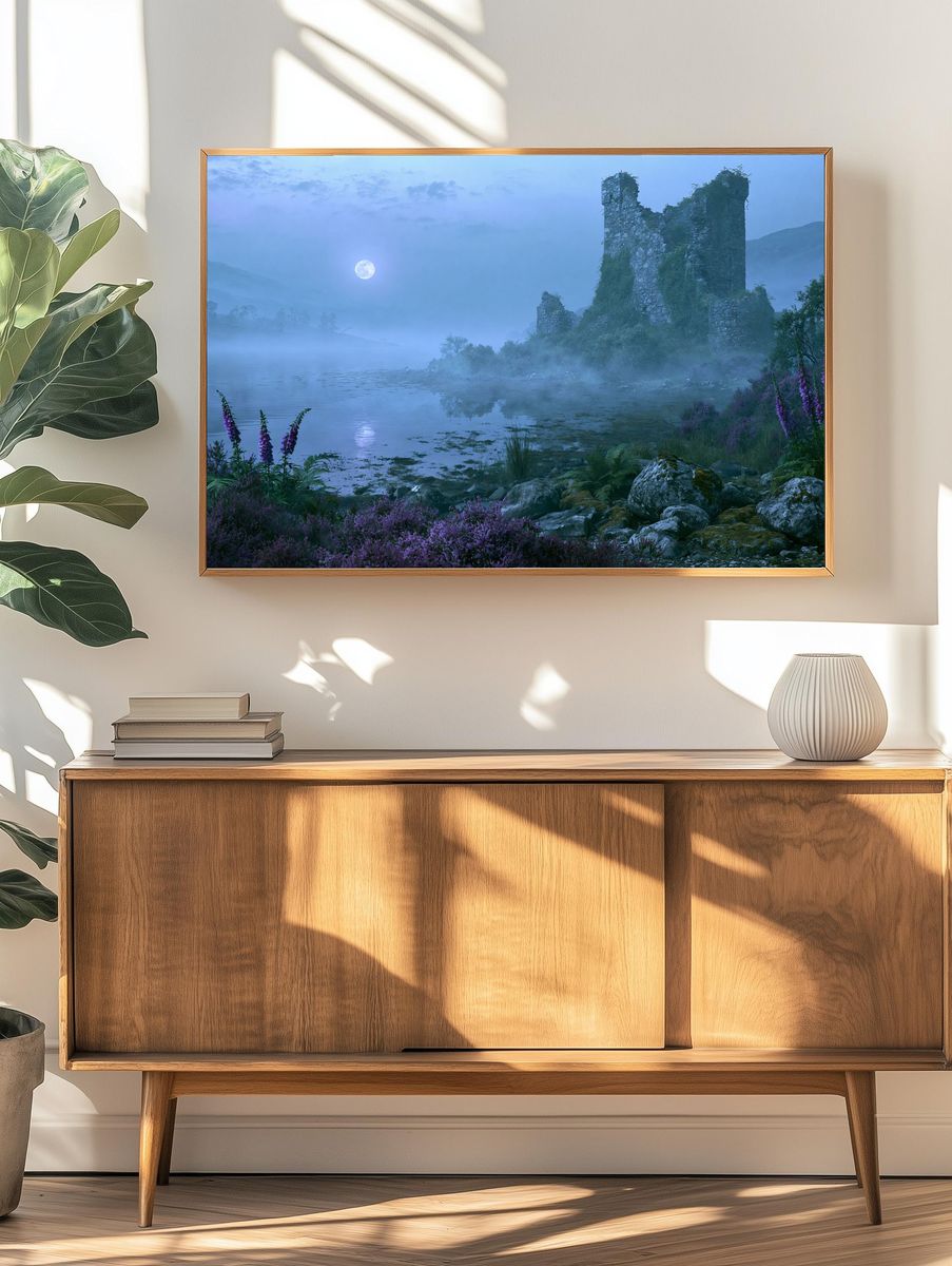 Moonlit Ruins Landscape Print. — room view 3