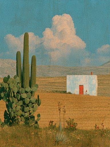 Desert Cactus Landscape Poster. poster detail