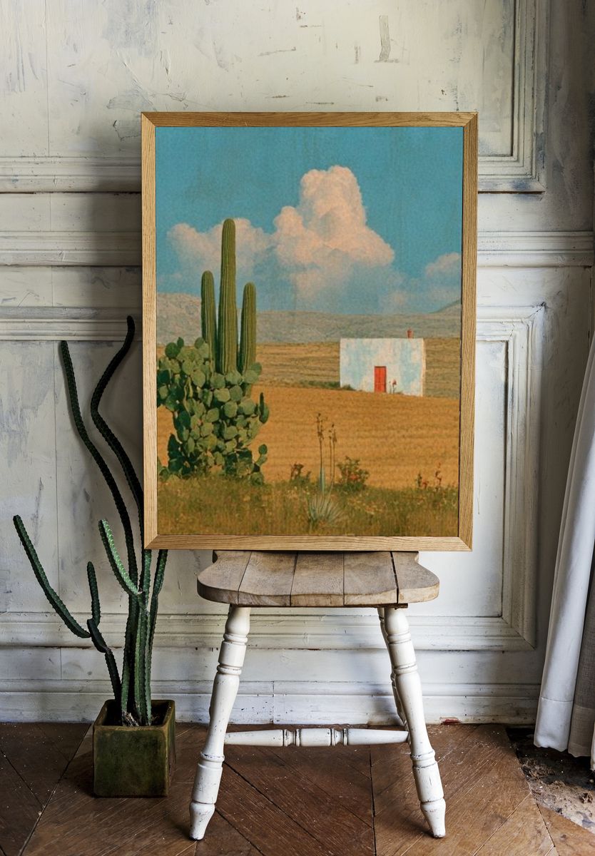 Desert Cactus Landscape Poster. room preview