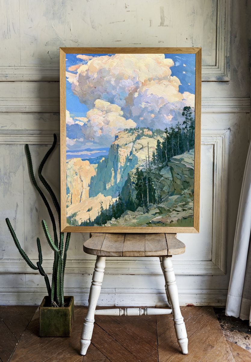 Mountain Canyon Cloudscape Print. room preview
