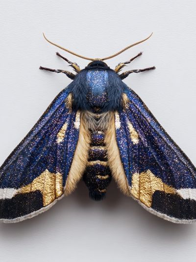 Blue and Gold Moth — Nature Print