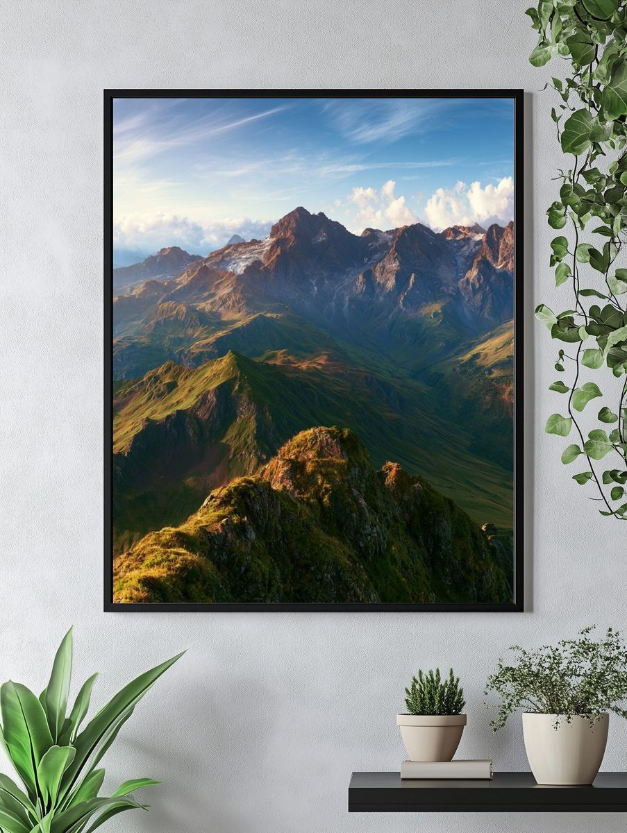 Alpine Mountain Sunrise Poster. — room view 4
