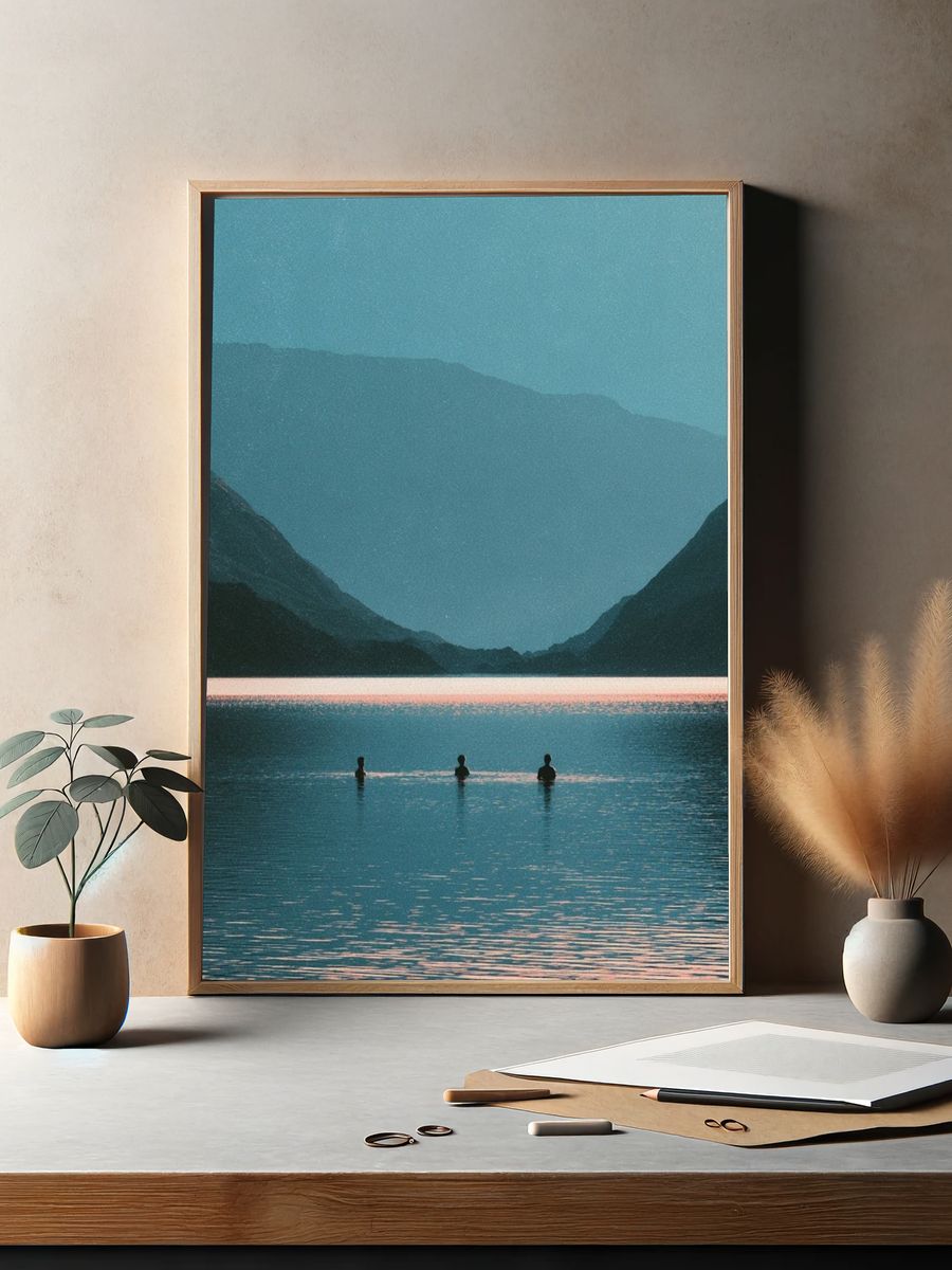 Misty Mountain Lake Poster. — room view 2