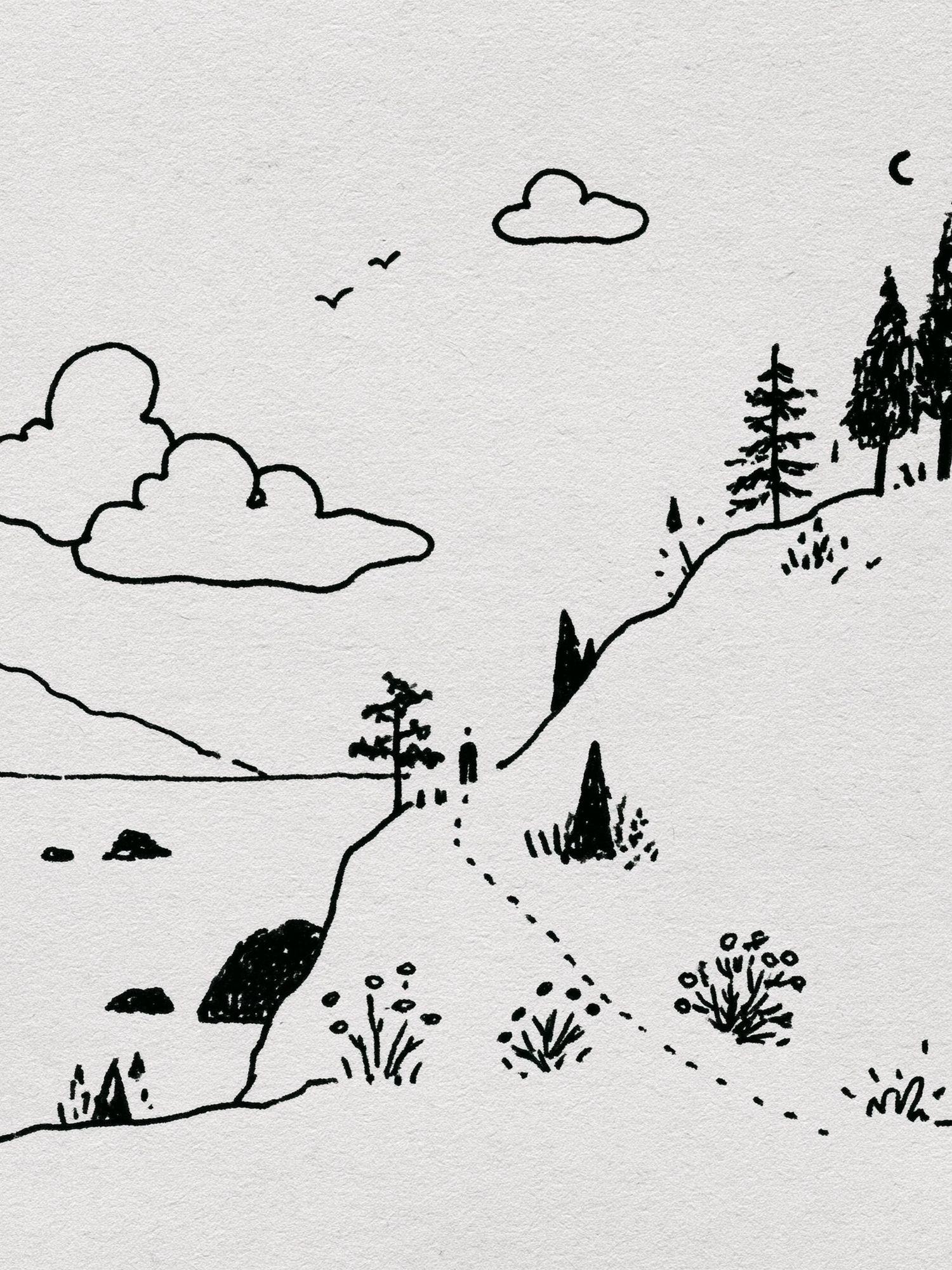 Minimal Mountain Landscape Print. poster — nature art