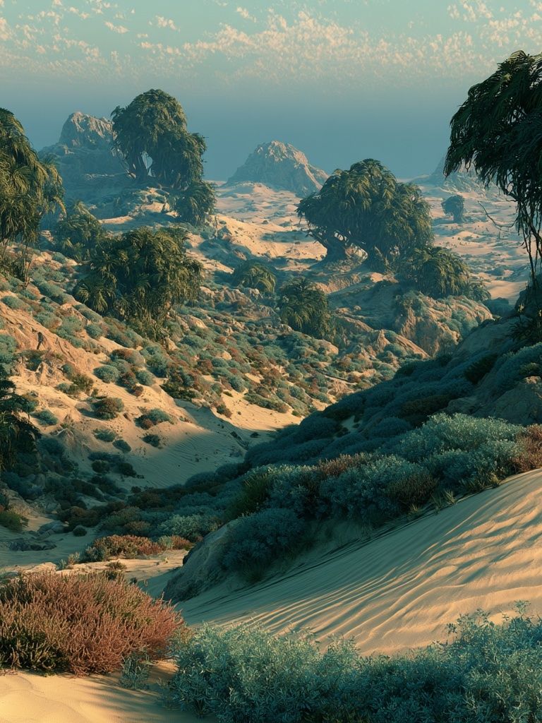 Desert Oasis Landscape Print. poster — nature art