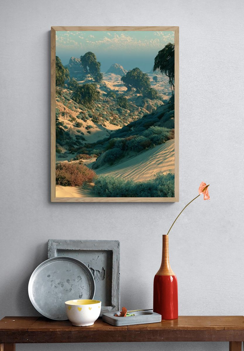 Desert Oasis Landscape Print. — room view 3