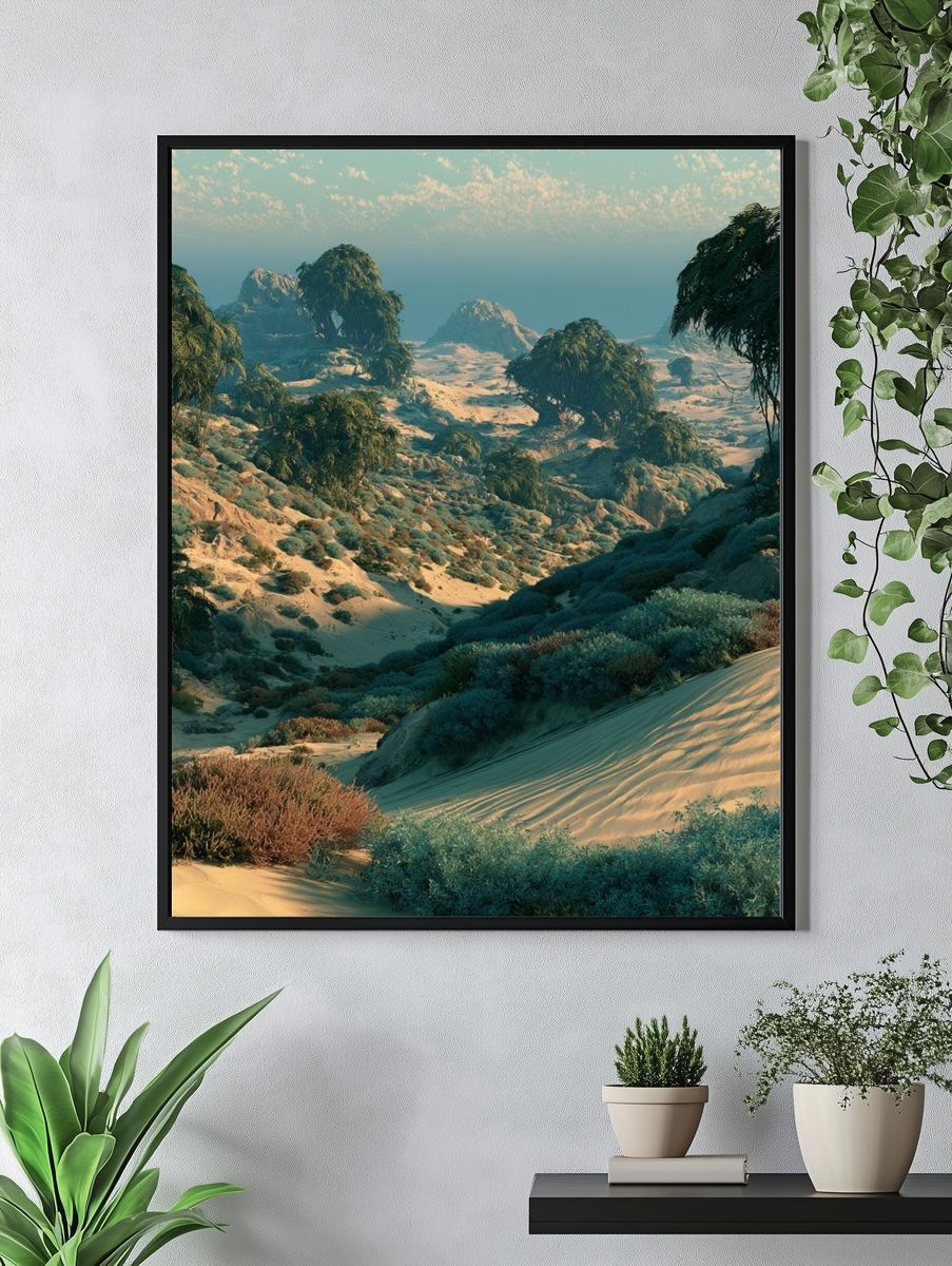 Desert Oasis Landscape Print. — room view 4
