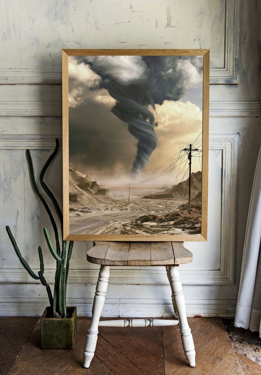 Desert Tornado Landscape Print. room preview