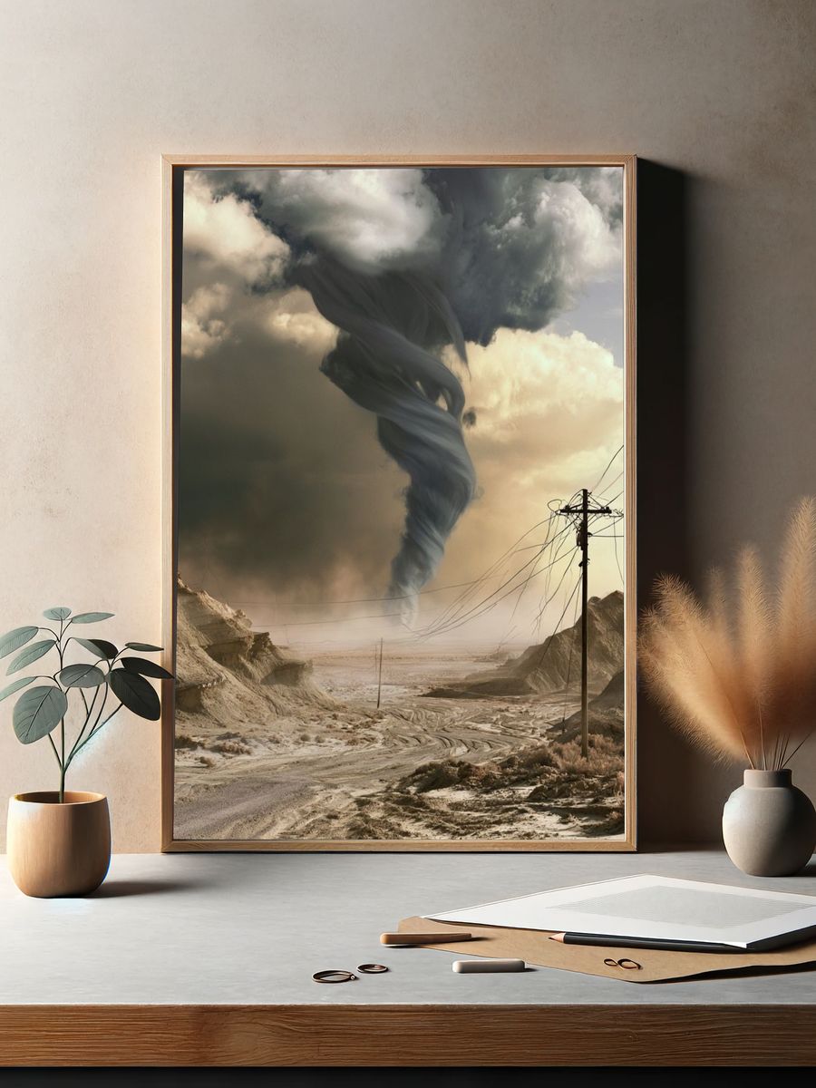 Desert Tornado Landscape Print. — room view 2