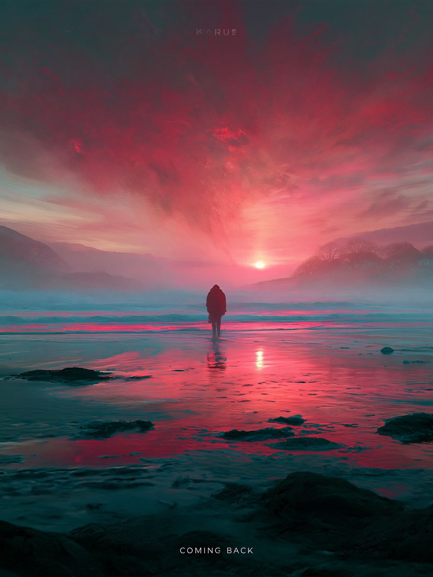 Coming Back Sunset Landscape Poster. poster — nature art