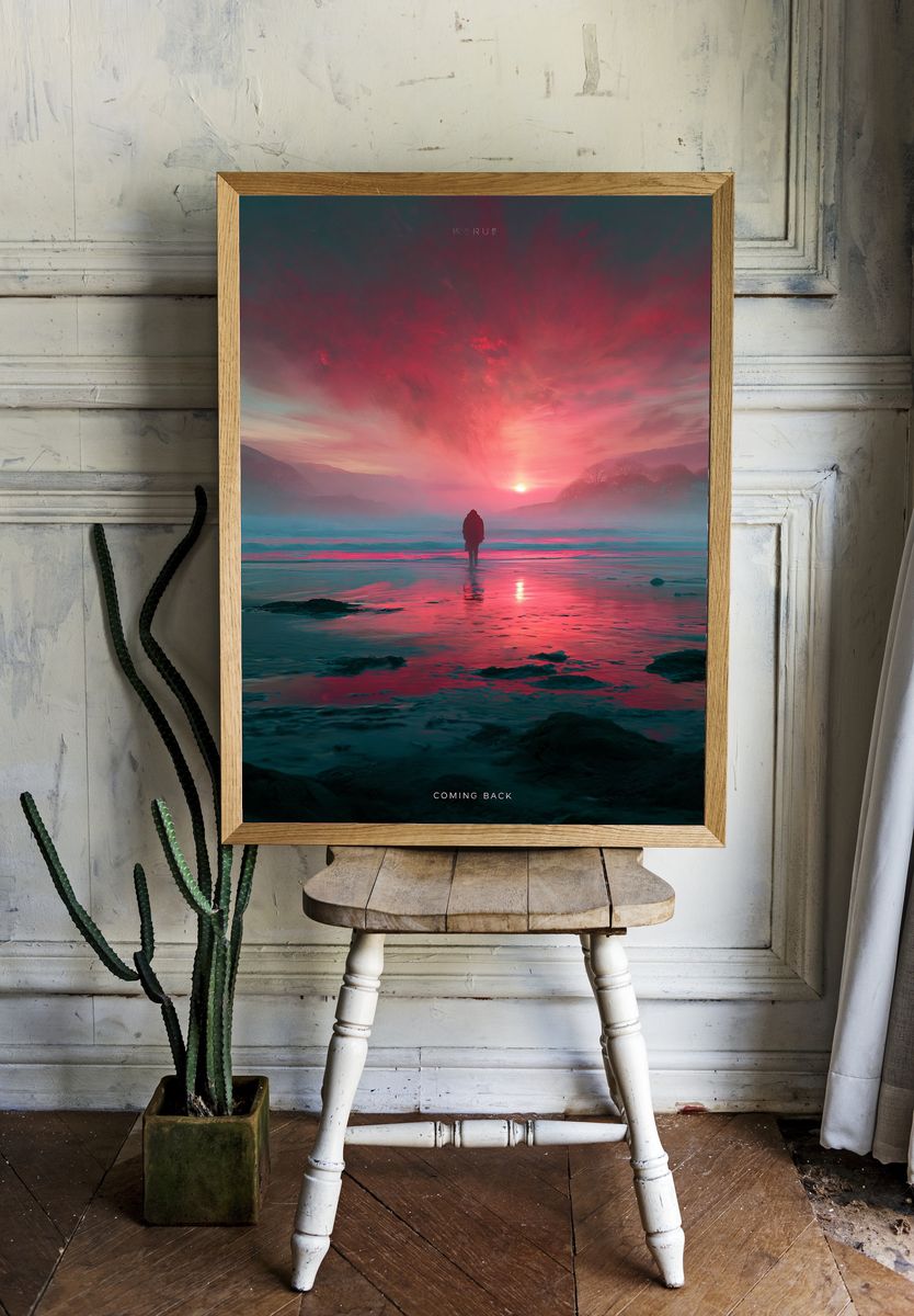 Coming Back Sunset Landscape Poster. room preview
