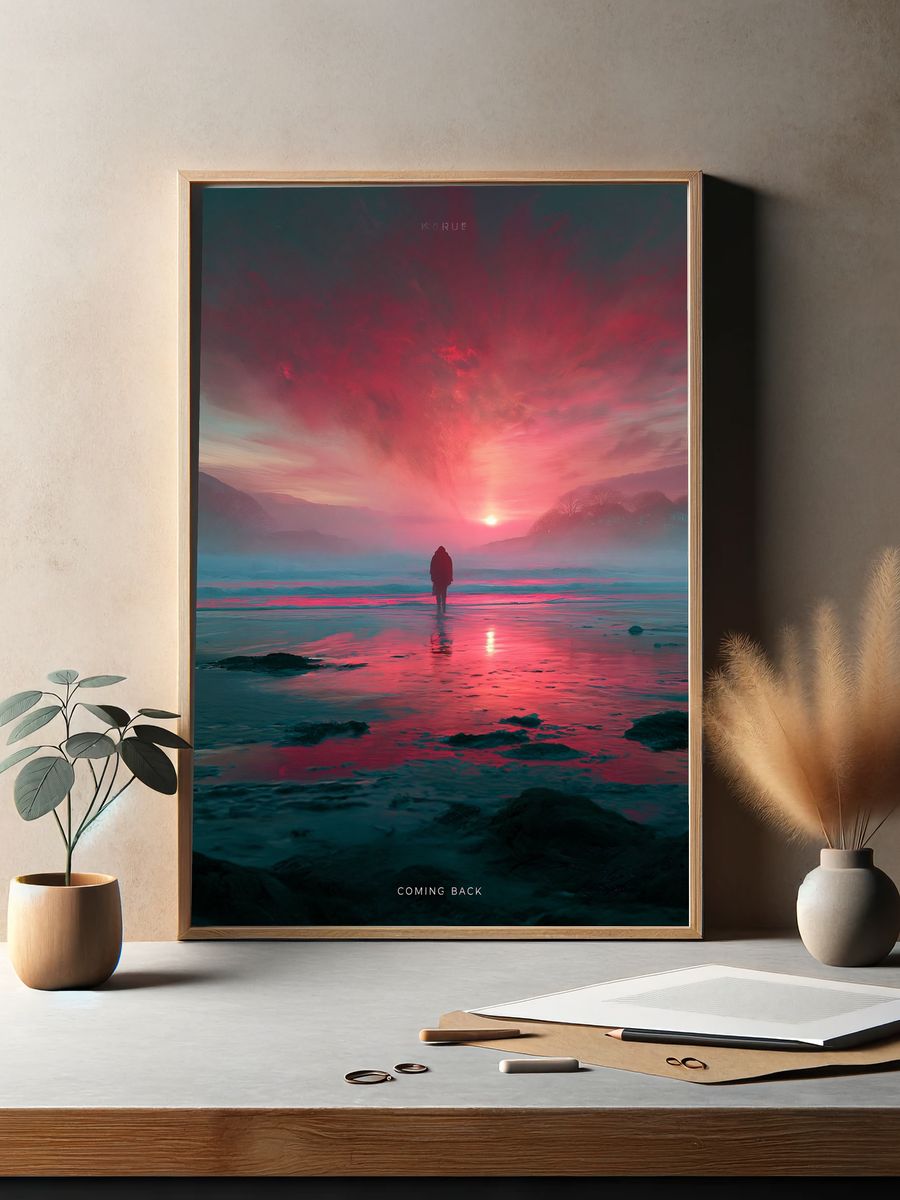 Coming Back Sunset Landscape Poster. — room view 2