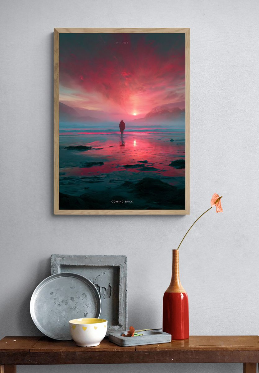 Coming Back Sunset Landscape Poster. — room view 3