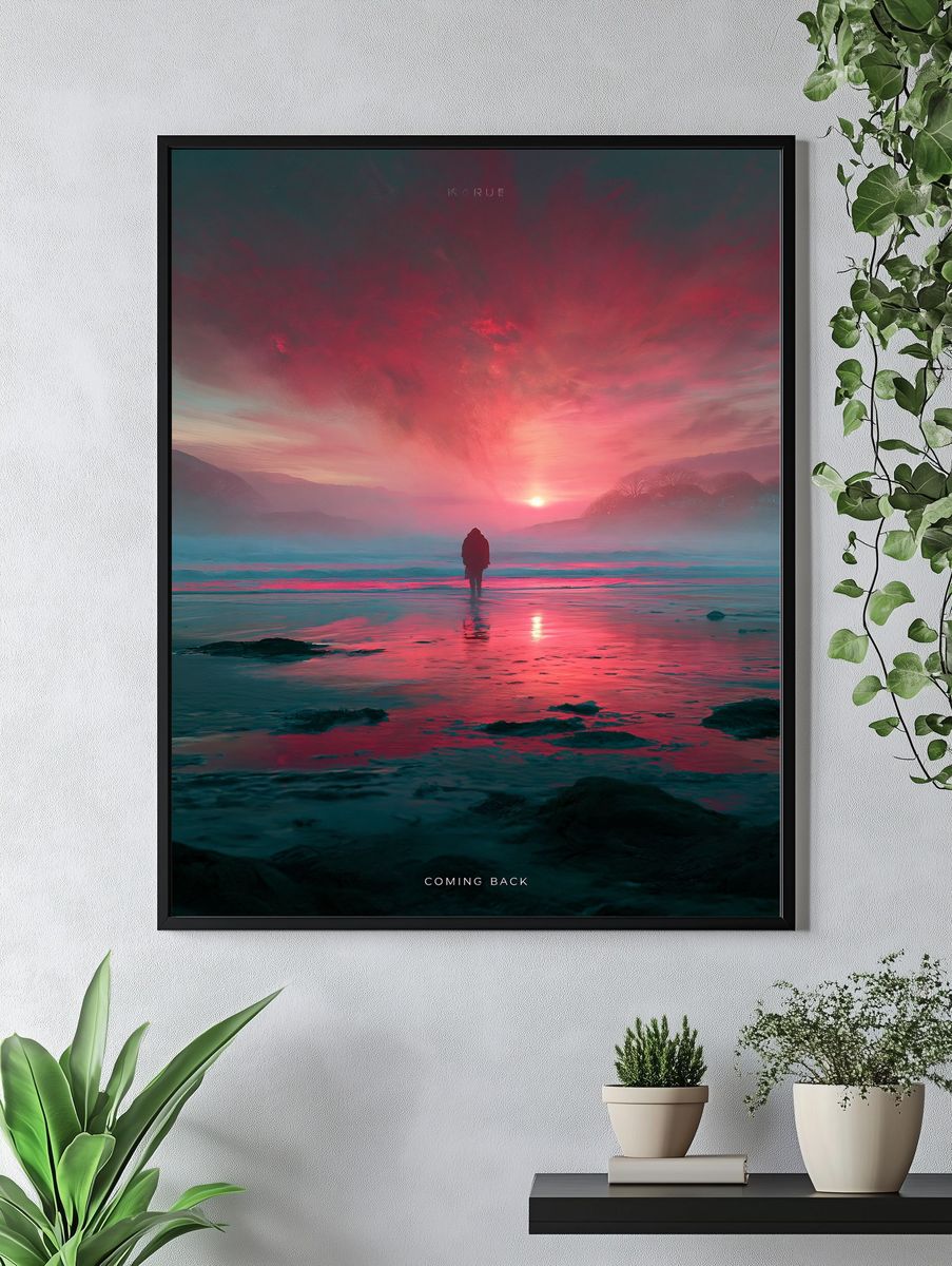 Coming Back Sunset Landscape Poster. — room view 4