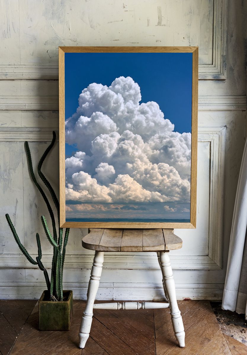Towering Cloudscape Nature Poster. — room view 1