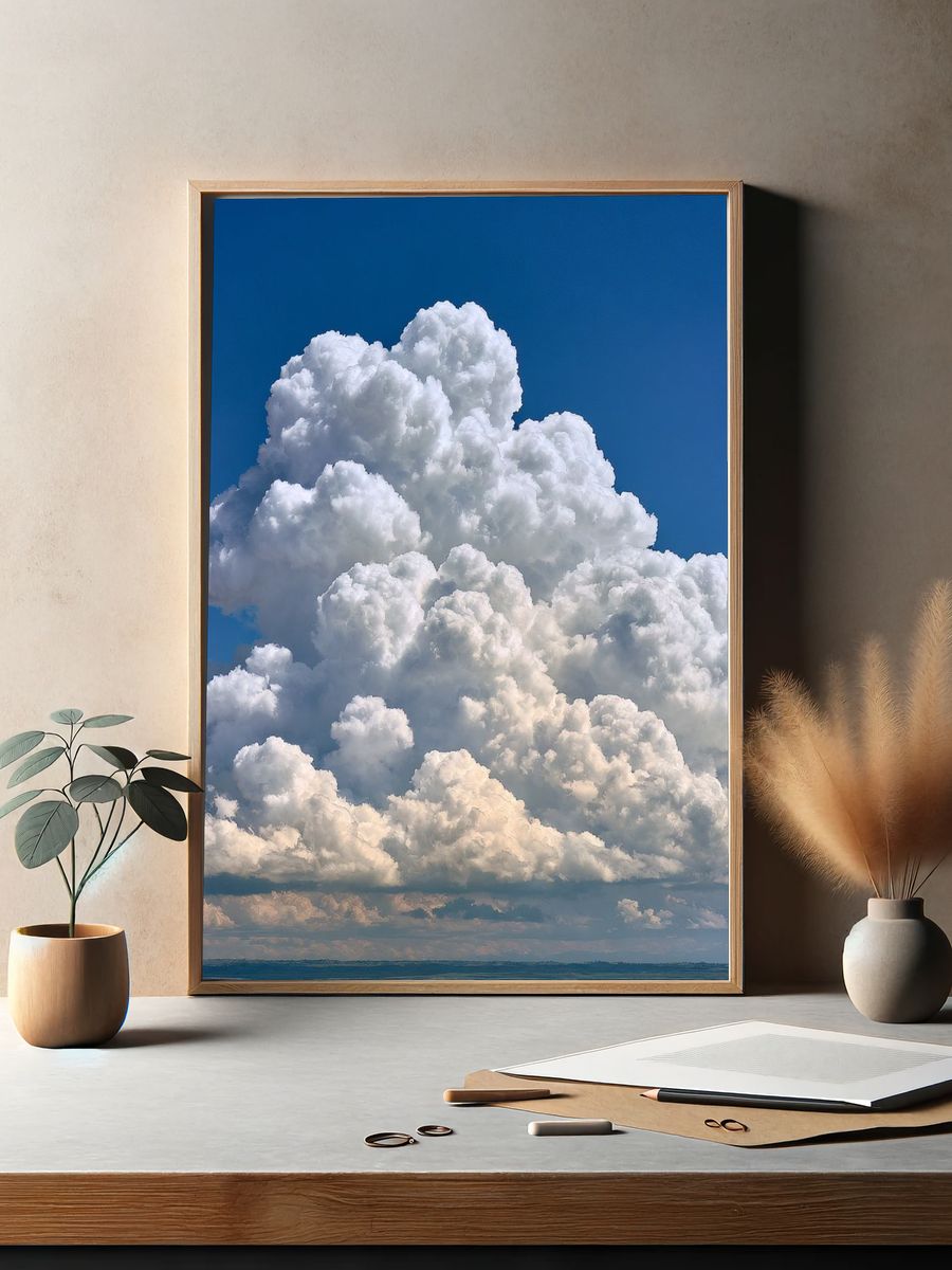 Towering Cloudscape Nature Poster. — room view 2