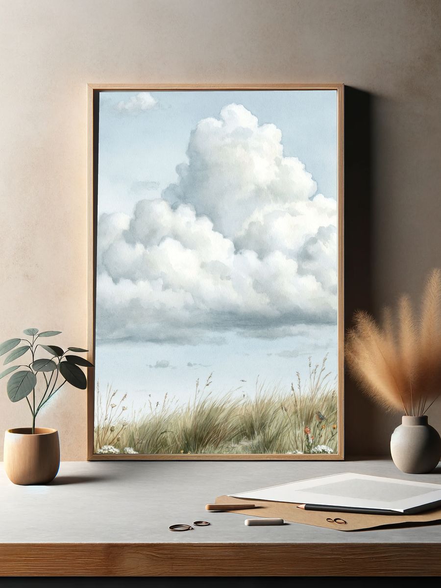 Coastal Dunes Watercolor Print. — room view 2