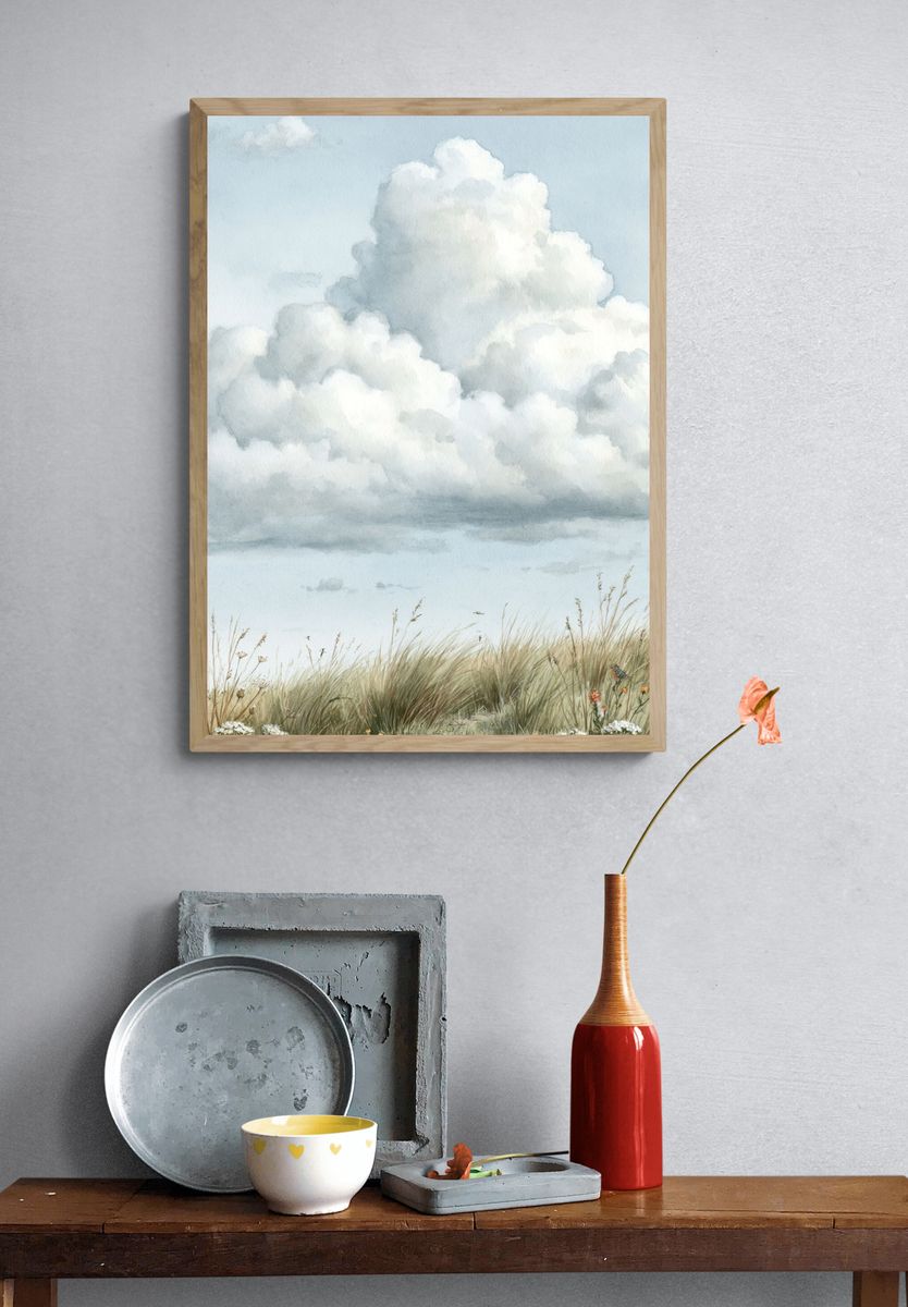 Coastal Dunes Watercolor Print. — room view 3