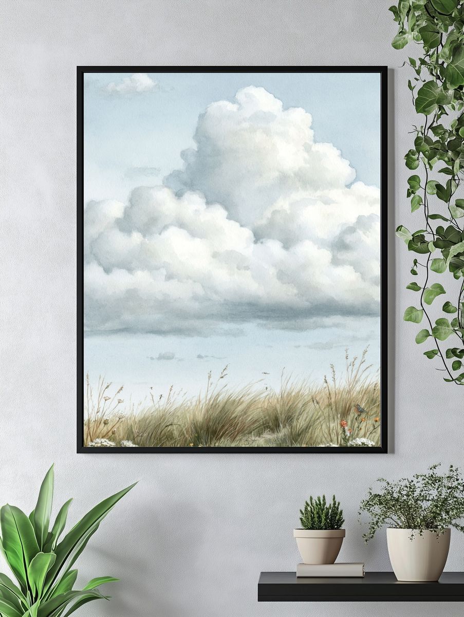 Coastal Dunes Watercolor Print. — room view 4