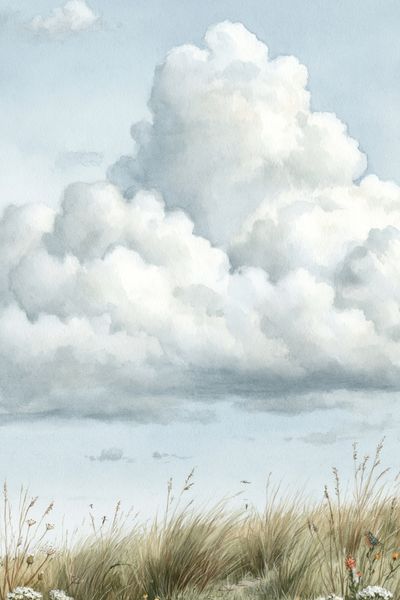 Coastal Dunes Watercolor Print. poster