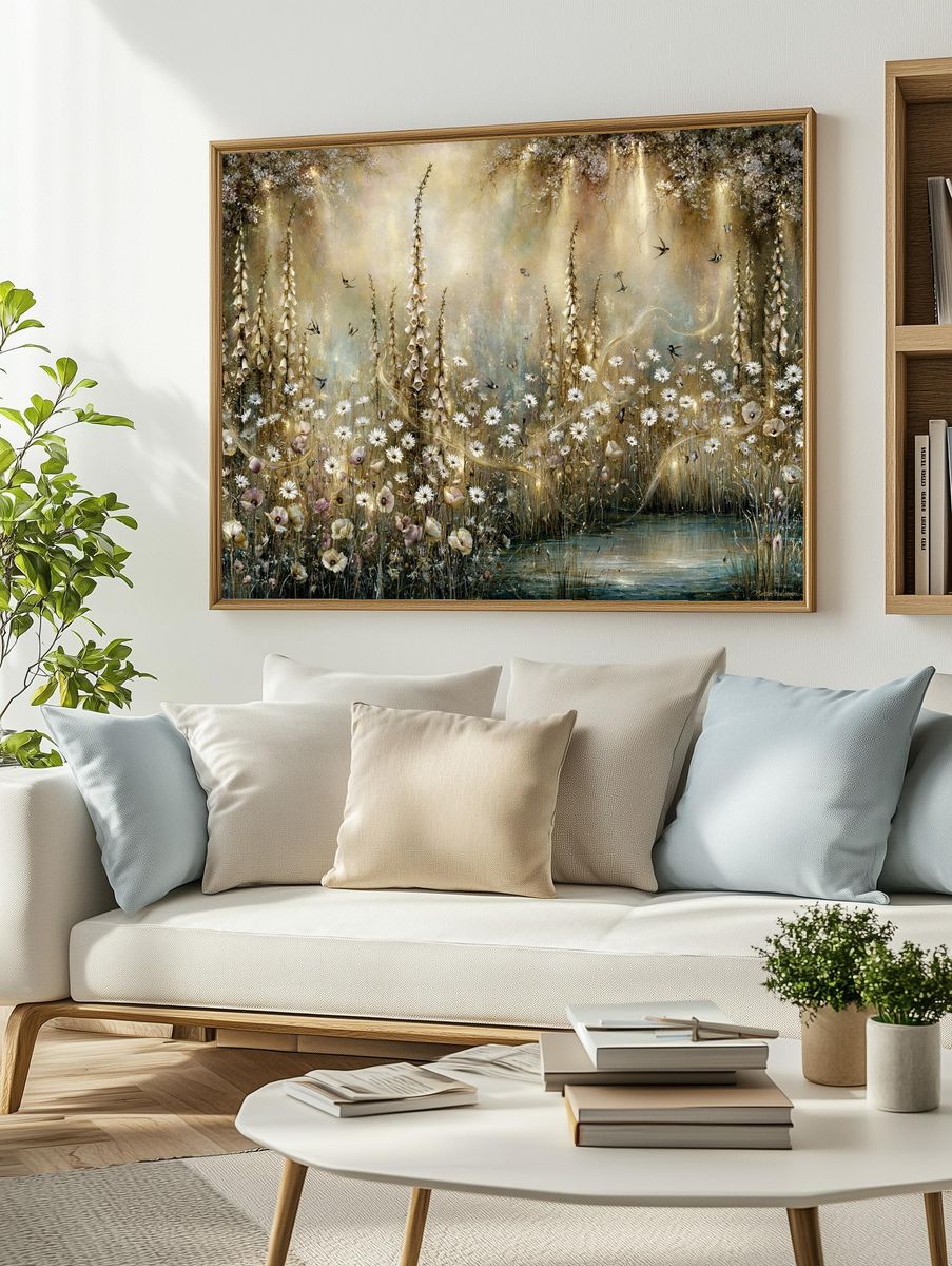 Enchanted Wildflower Meadow Print. — room view 2