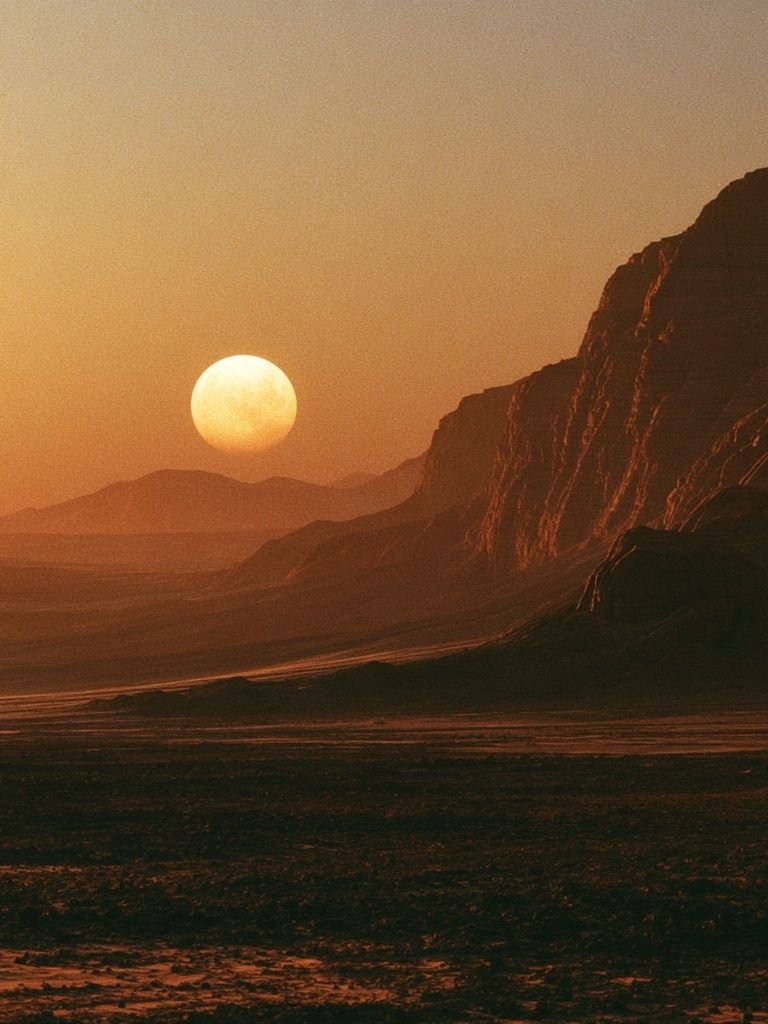 Desert Moonrise Landscape Poster. poster detail