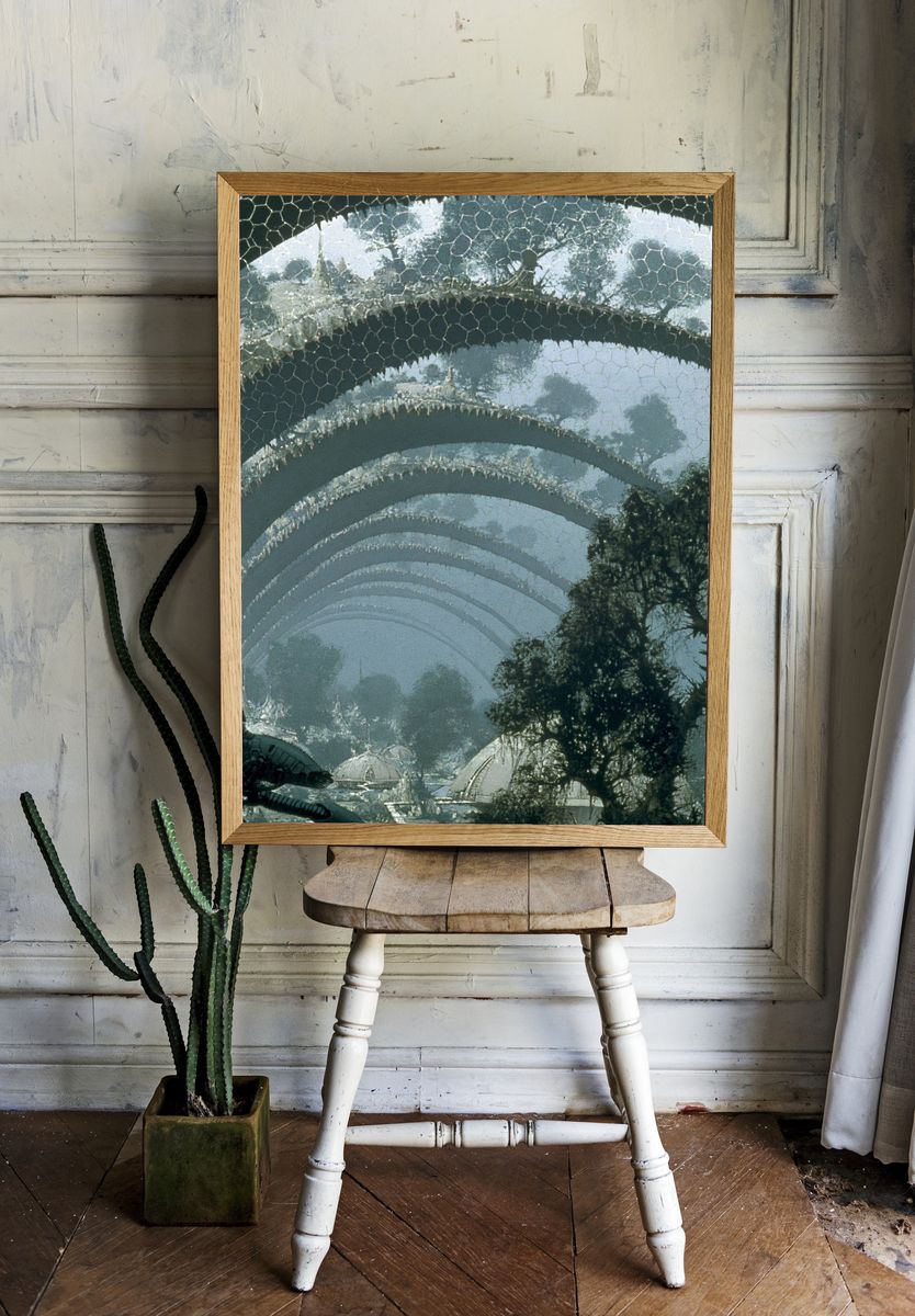 Futuristic Forest Dome Print. room preview