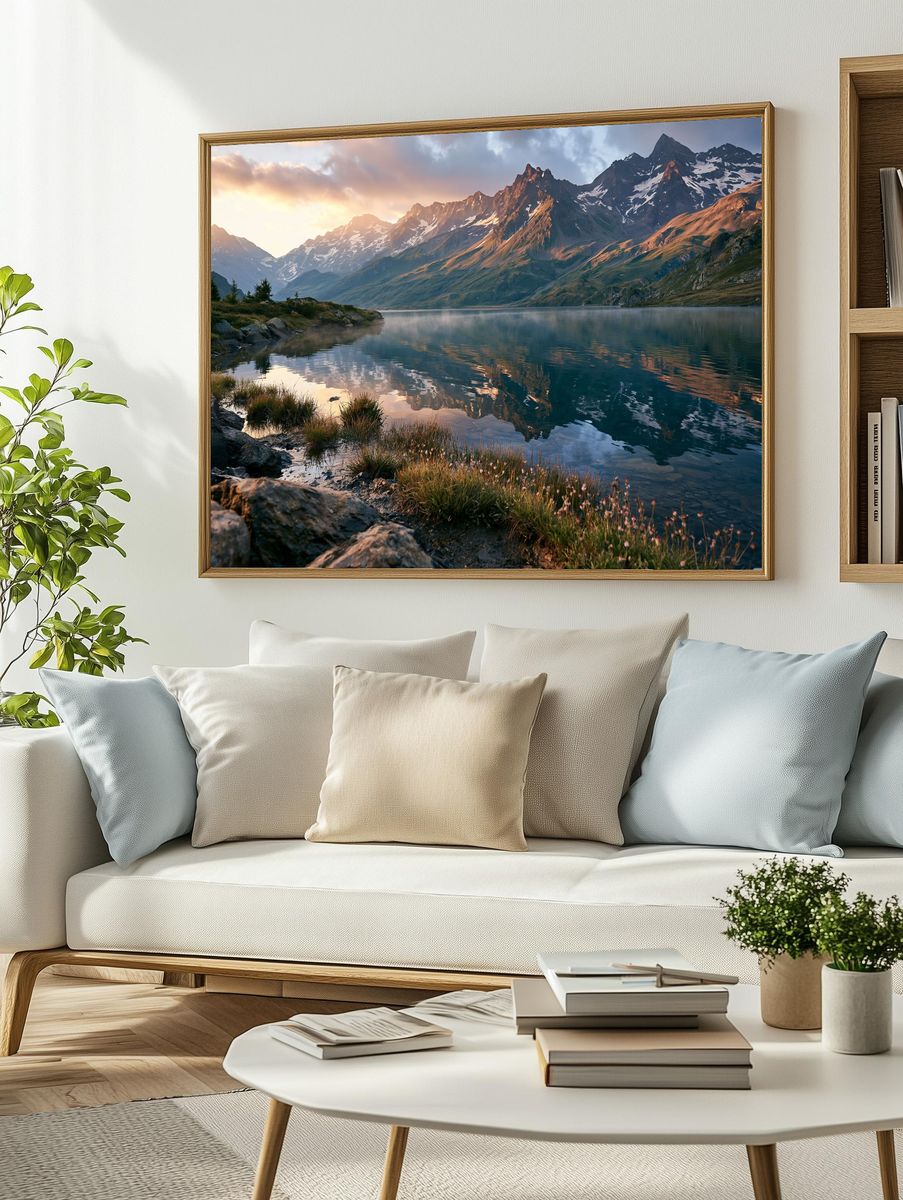 Alpine Lake Sunrise Poster. — room view 2