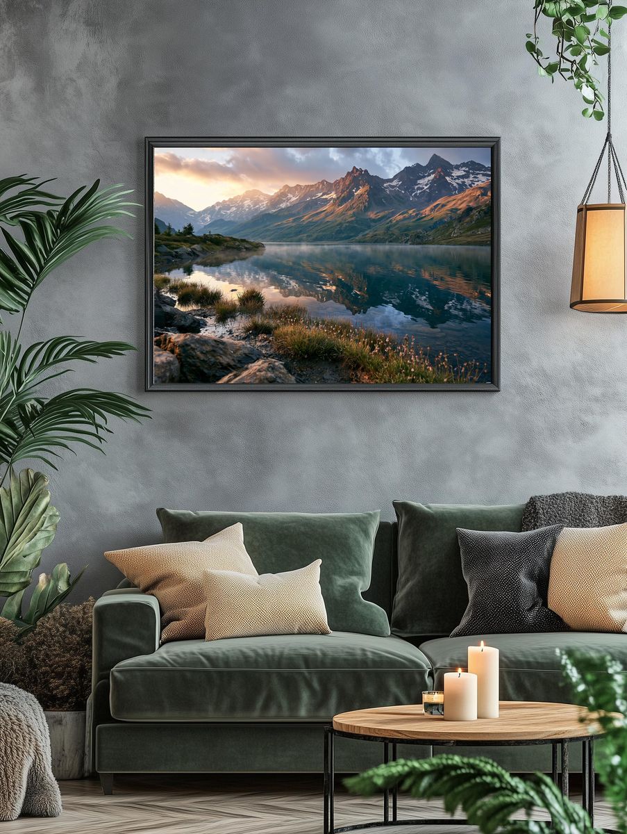 Alpine Lake Sunrise Poster. — room view 4