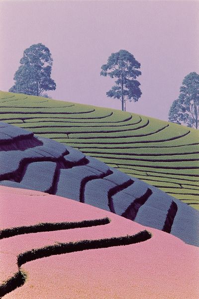 Pastel Terraced Hills Poster.