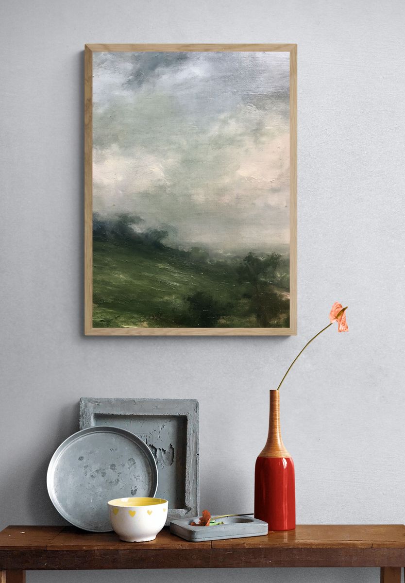 Misty Hills Landscape Poster. — room view 3