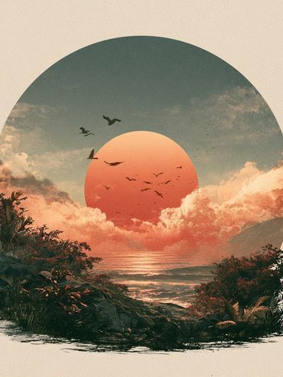 Tropical Sunset Horizon Print.